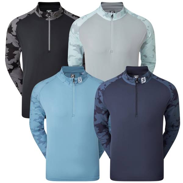 FootJoy Mens Camo Floral Half Zip Mid Layer Pullover